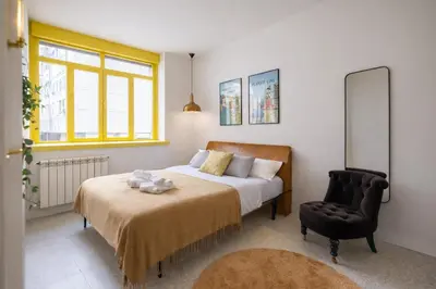 Cama o camas de una habitación en Yellow - Gran Vía Mostenses