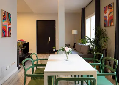 Zona de estar de Beautiful apt near Santiago Bernabéu - Quijote