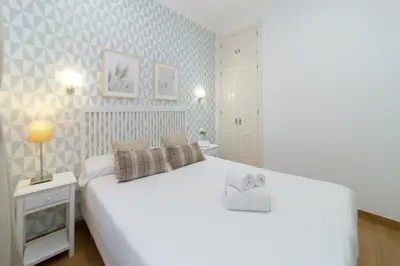 Cama o camas de una habitación en Apartamentos Gran Via