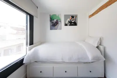 Cama o camas de una habitación en Alojamiento temporal en plaza Santa Ana