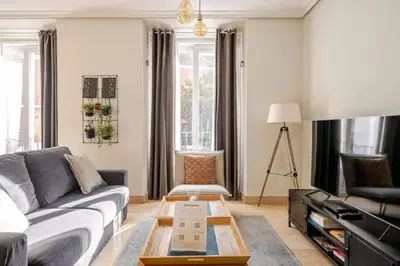 Una televisión o centro de entretenimiento en Modern & Stylish Apt Plz Mayor La Latina