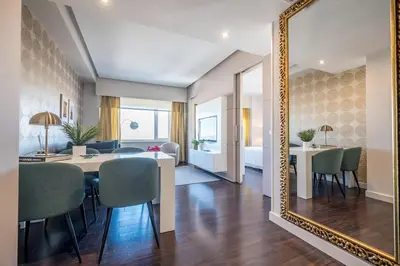 Zona de estar de Luxury Plaza España Planta 29 Terraza 360 grados