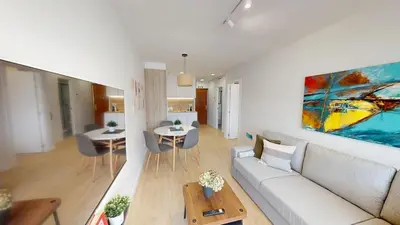 Zona de estar de Stunning penthouse in Cuatro Caminos for 4 pax - Artistas 1