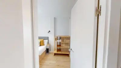 Cama o camas de una habitación en Stunning 2-bedrooms penthouse in Cuatro Caminos - Artistas 2
