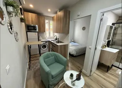Una cocina o zona de cocina en Acogedor apartamento centro de Madrid