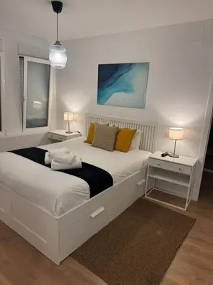 Cama o camas de una habitación en Apartamento para 3 personas cerca de Tirso Molina