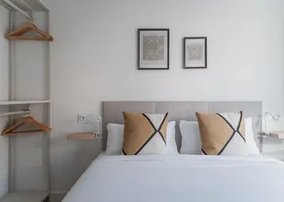Cama o camas de una habitación en Bright cozy - 2 Bdrs 2 Baths -Barrio Salamanca