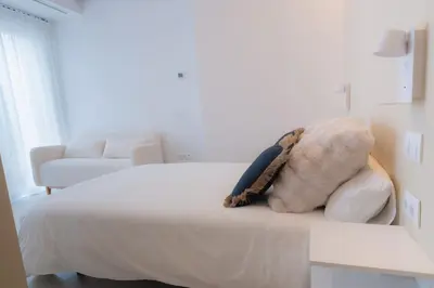 Cama o camas de una habitación en Genial estudio en Madrid castizo