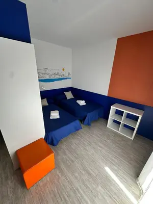 Cama o camas de una habitación en Residencia Universitaria Tagaste Madrid