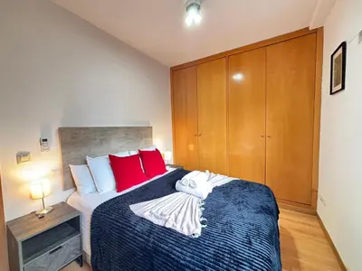 Cama o camas de una habitación en Madrid Javalambre 4 Temporal