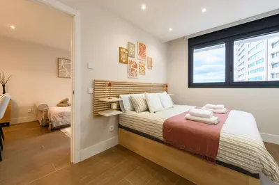 Cama o camas de una habitación en JES214B - Piso de lujo de 1 dormitorio con hermosas vistas a la ciudad - Alquiler temporal