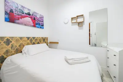 Cama o camas de una habitación en SEL60I Piso con terraza y 1 dormitorio en Madrid - Alquiler temporal