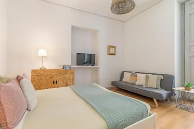 Cama o camas de una habitación en Heima en las Letras 1B. Alquiler temporal