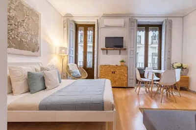 Cama o camas de una habitación en Heima en las Letras 1A. Alquiler temporal