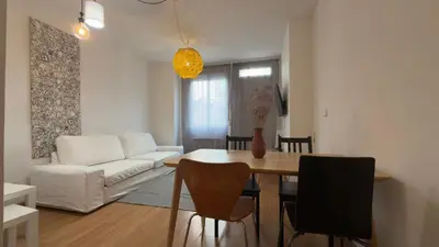 Zona de estar de Well connected flat near the centre of Madrid