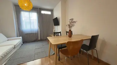Zona de estar de Well connected flat near the centre of Madrid
