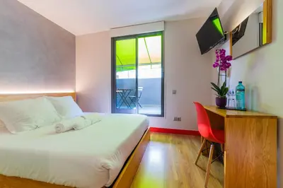 Cama o camas de una habitación en Ok Hostel Madrid