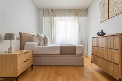 Cama o camas de una habitación en Elegante apartamento en Barrio de Salamanca