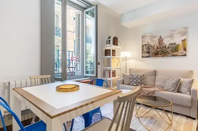 Zona de estar de Stylish Studio for 2 in Central Madrid