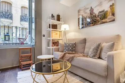 Zona de estar de Stylish Studio for 2 in Central Madrid