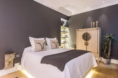 Cama o camas de una habitación en Spectacular 3-Bed Apartment in Central Madrid