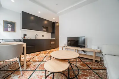Una televisión o centro de entretenimiento en Modern bright - 1Bedroom 1Bath-Malasaña
