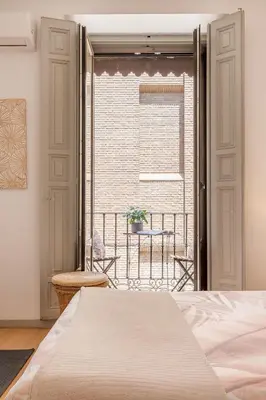 Cama o camas de una habitación en Heima en las Letras 1D. Alquiler temporal