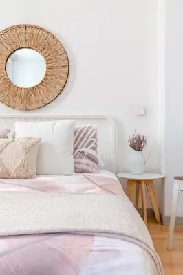Cama o camas de una habitación en Heima en las Letras 1D. Alquiler temporal