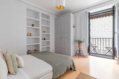Cama o camas de una habitación en Heima en las Letras 2B. Alquiler temporal