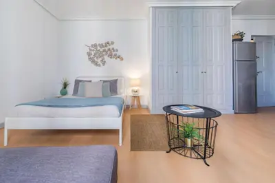Cama o camas de una habitación en Heima en las Letras 2C. Alquiler temporal