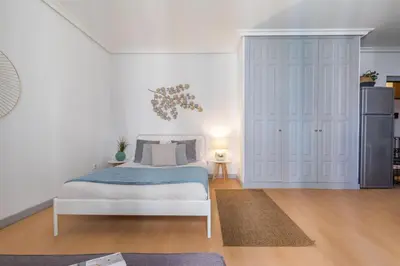 Cama o camas de una habitación en Heima en las Letras 2C. Alquiler temporal
