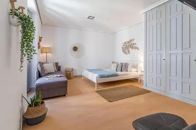 Cama o camas de una habitación en Heima en las Letras 2C. Alquiler temporal