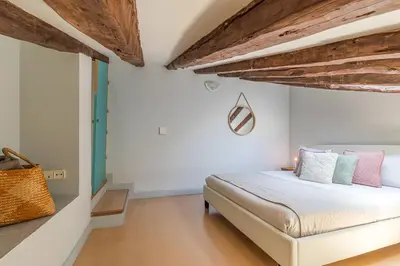 Cama o camas de una habitación en Heima buhardilla de ensueño 4 D. Alquiler temporal