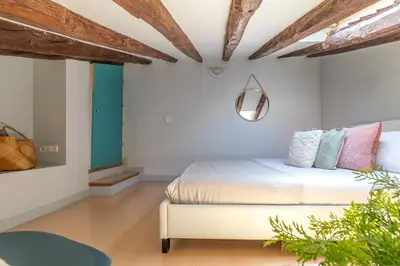 Cama o camas de una habitación en Heima buhardilla de ensueño 4 D. Alquiler temporal