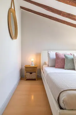 Cama o camas de una habitación en Heima buhardilla de ensueño 4 D. Alquiler temporal