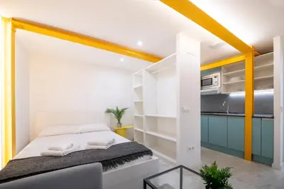 Cama o camas de una habitación en Coqueto apartamento a 1km Puerta del Sol izq