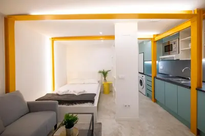 Una cocina o zona de cocina en Coqueto apartamento a 1km Puerta del Sol izq