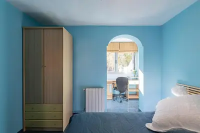 Cama o camas de una habitación en Coqueto piso en La Elipa