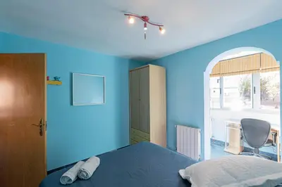 Cama o camas de una habitación en Coqueto piso en La Elipa