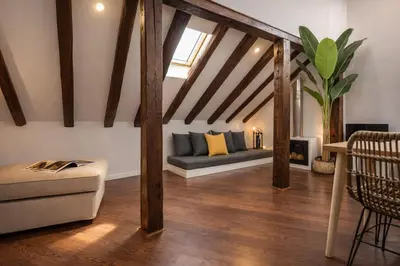 Zona de estar de Plaza Mayor City Center Apartment