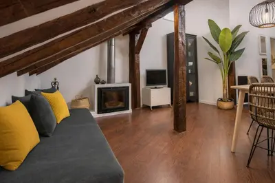 Zona de estar de Plaza Mayor City Center Apartment