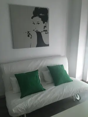 Cama o camas de una habitación en Casa blanca con mucha energía