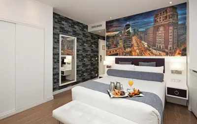 Cama o camas de una habitación en Grupotel Mayorazgo