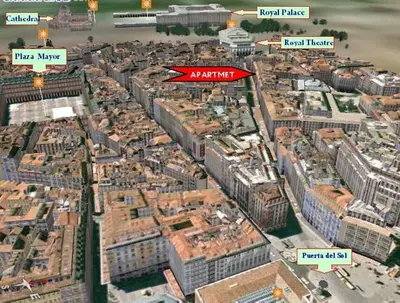 Vista general de Madrid o vista desde el apartamento