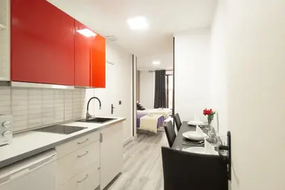 Una cocina o zona de cocina en Apartamentos Day Madrid GRAN VIA I