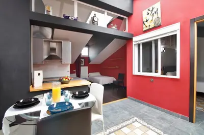 Zona de estar de Apartamentos El Tiempo Madrid