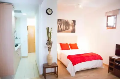 Cama o camas de una habitación en Un ideal estudio para conocer Madrid