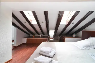Cama o camas de una habitación en Celling La latina by Batuecas