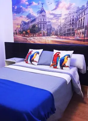 Cama o camas de una habitación en Chueca Gran Via Apartaments TPH