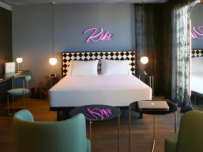 Cama o camas de una habitación en Axel Hotel Madrid - Adults Only